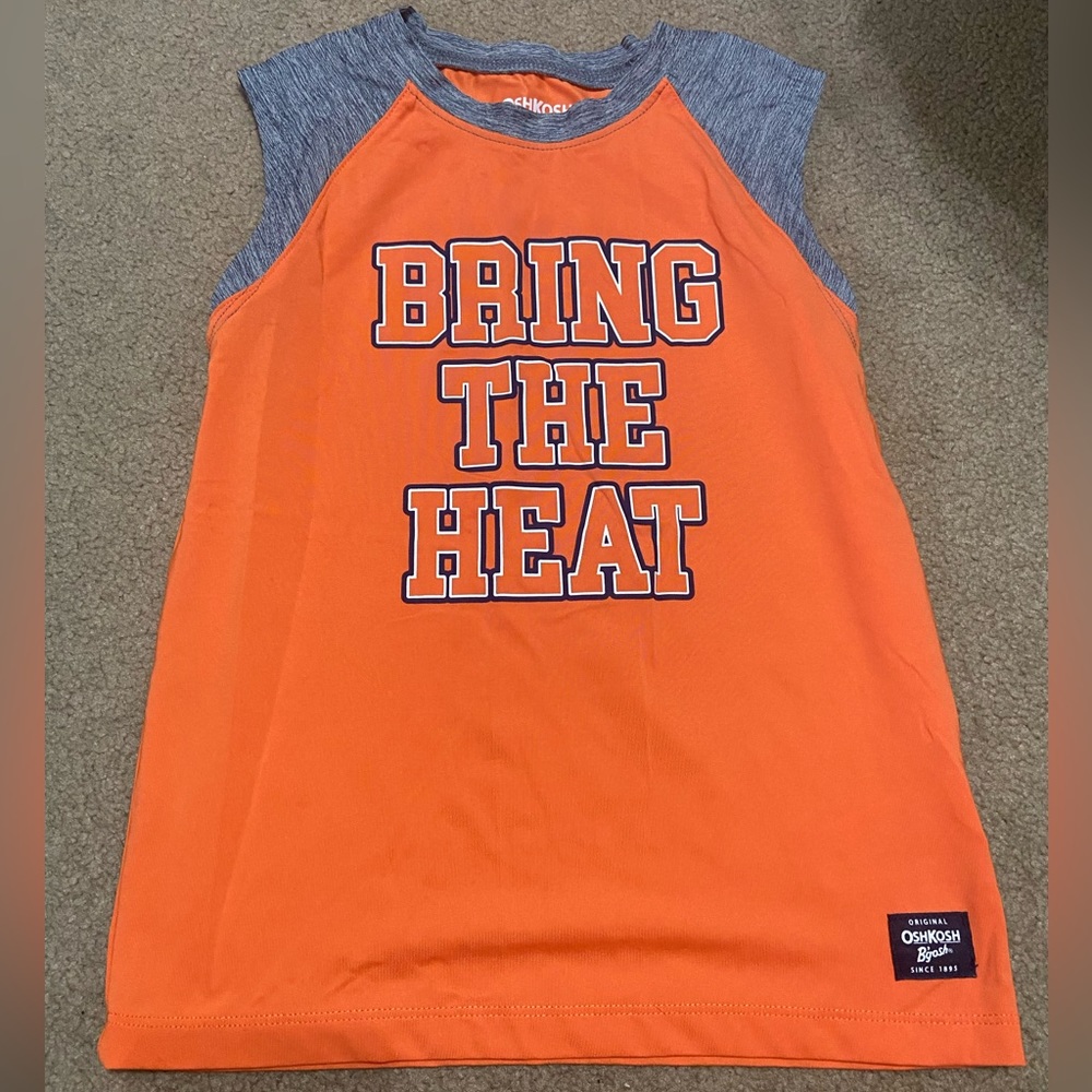 Oshkosh Boys Tank Top Bright Orange Glows in the Dark Boys Size 5/5A
